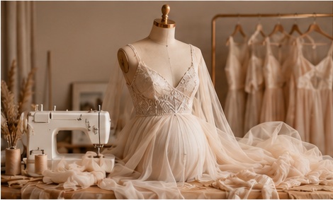 Handmade maternity dress in the Zoom Photo Studio