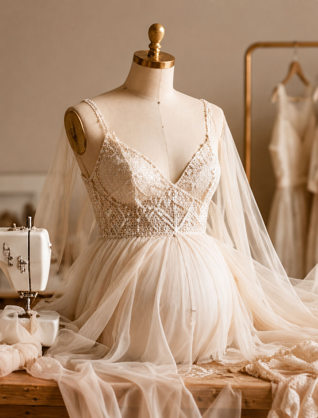 Handmade maternity gown from the Zoom Photo Studio collection